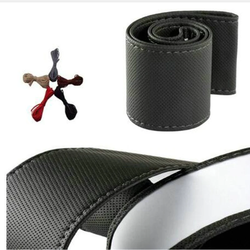 Оплетка для руля 38 см коса из искусственной кожи с иглами и ниткой текстуры