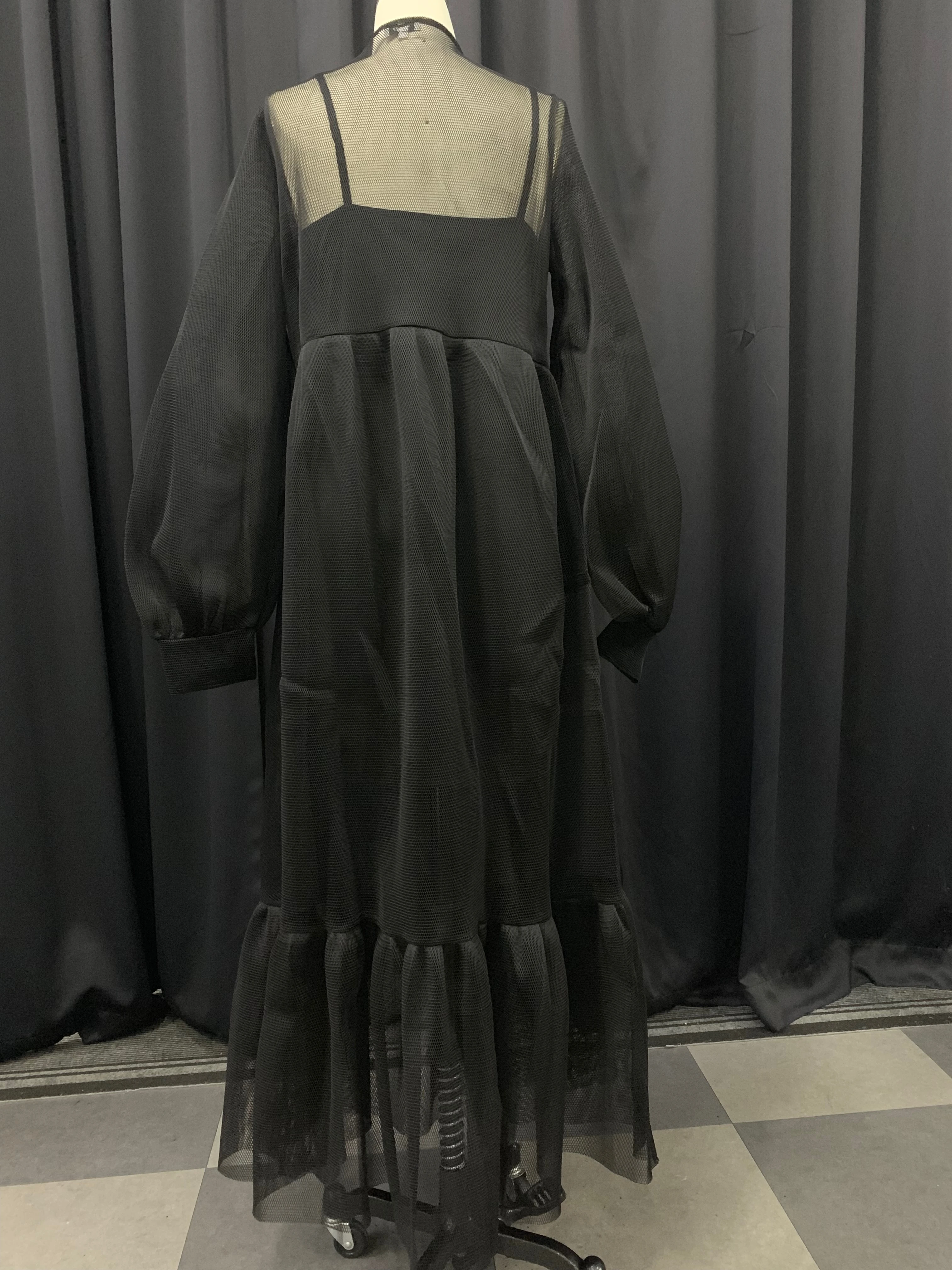 Черное длинное Сетчатое платье макси с сексуальным v-образным вырезом и