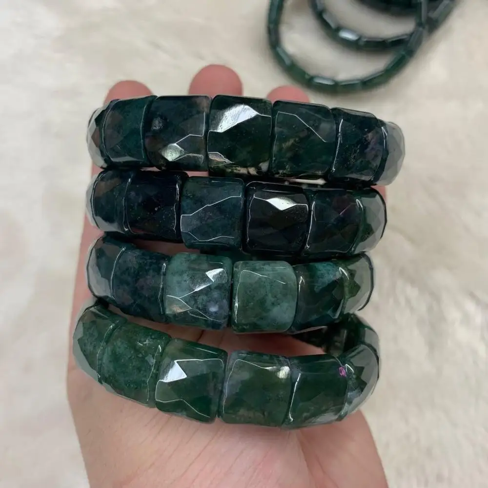 Бусы из натурального Моха Агата Браслет Из Камня камня DIY ювелирные изделия