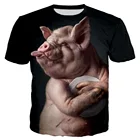 Лидер продаж, мужская и женская футболка с принтом, летняя новинка, футболка с изображением животных, свиньи, собаки, коровы, мужская и женская футболка в стиле Харадзюку, топы унисекс