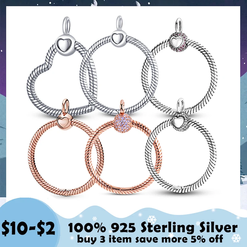 

HOT Sale Silver Color Moments Pave O Pendant fit Original Pandora Cable Chain Necklace Clear CZ DIY Silver Jewelry DIY Making