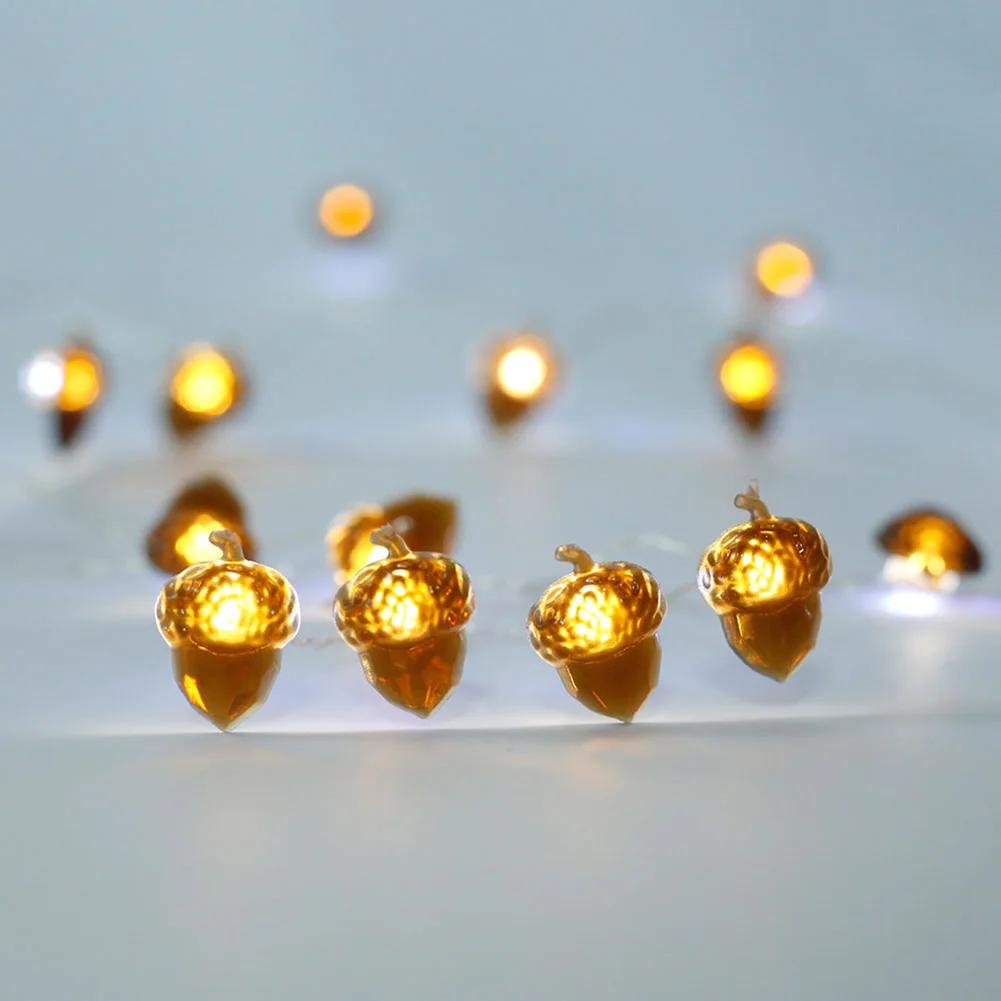 

20LED Acorn String Lights Christmas Waterproof Fairy Lamp Autumn Festival Decor with Remote Control Home Ornaments
