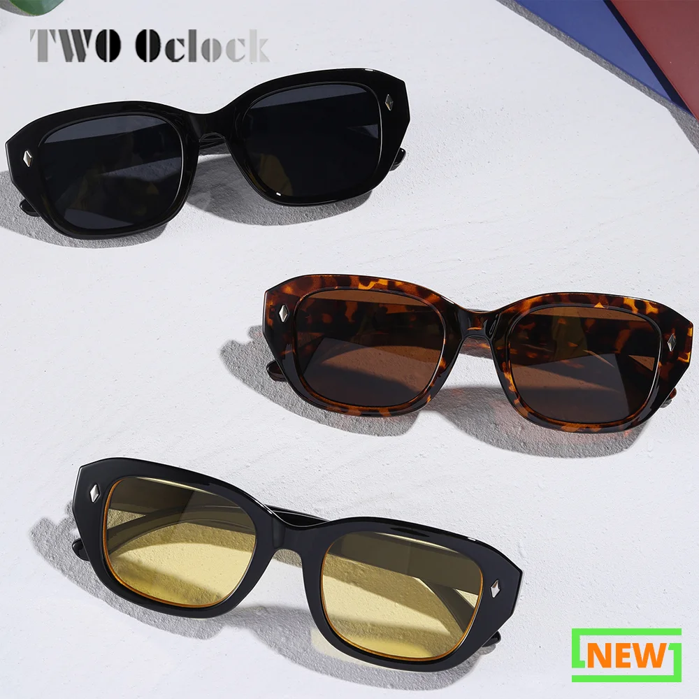 

TWO Oclock Ins Leopard Sunglasses Women 90s Luxury Brand Vintage 2021 Small Frame Sunshades UV400 Female Square Sun Glasses