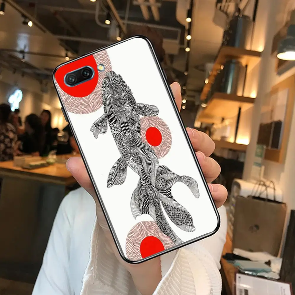

Bring lucky Carp clear Phone Case For Huawei Honor 10 9 8 7 N Pro Lite A C RU Black Etui Coque Hoesjes comic fashion