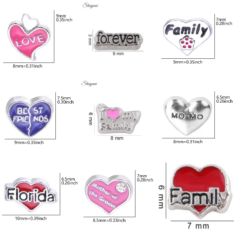 

Винтажные подвески в форме сердца с надписью «I Love My Family» 20 шт.