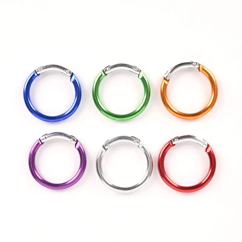 

6pc Camping Hiking O Shape Ring Outdoor Tool EDC Buckles Clips Carabiner Round Trigger Hooks O Ring For Bags DIY Bag Accessories