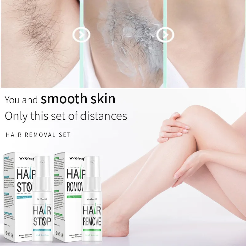 Liquid Hair Remover Spray Permanent Inhibitor Painless Removal Mild Prevent Growing Beard Bikini Legs | Бытовая техника