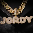 1 Новый браслеты с подвесками в стиле хип-хоп, Брендовое ювелирное изделие, на заказ, пузырь ожерелье с буквами с 20 мм кубинская цепь Имя мужские Zircon комиссии подарок любимым