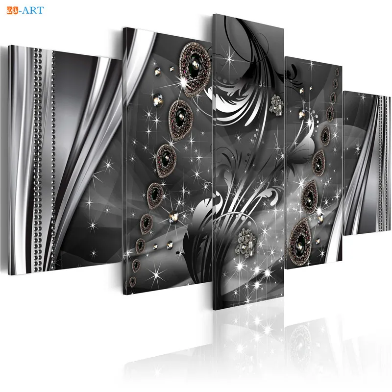 Богатство и роскошь ювелирное изделие постер настенная живопись 5 панелей