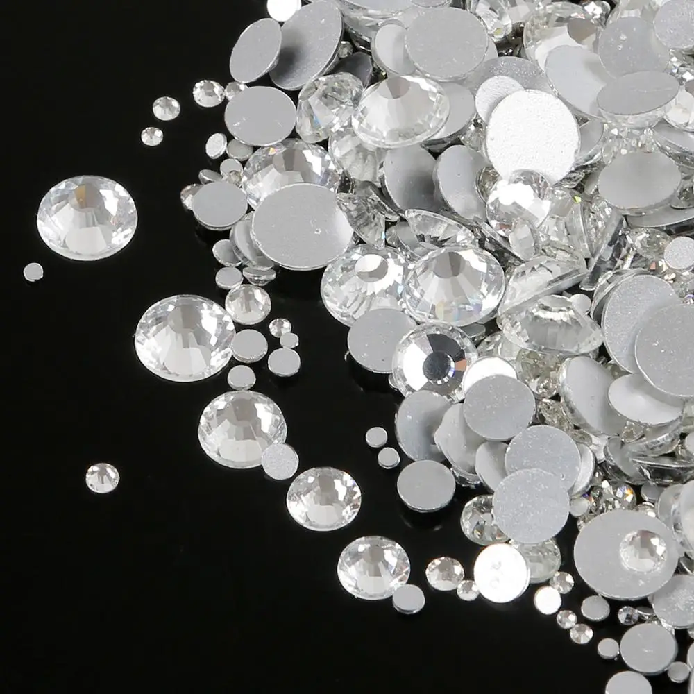 Горячие Продажи AB Цвет/белый многоразмерные Хрустальные стеклянные стразы с