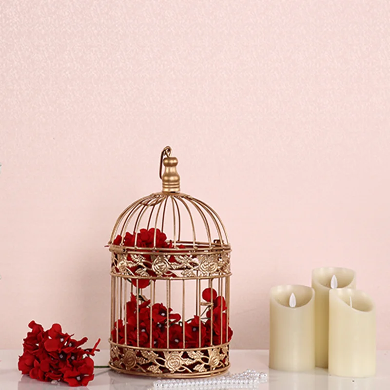 Bird Cage Modern Wrought Iron Metal Decoration Hanging Wedding Pastoral Flower Pot Succulents | Дом и сад