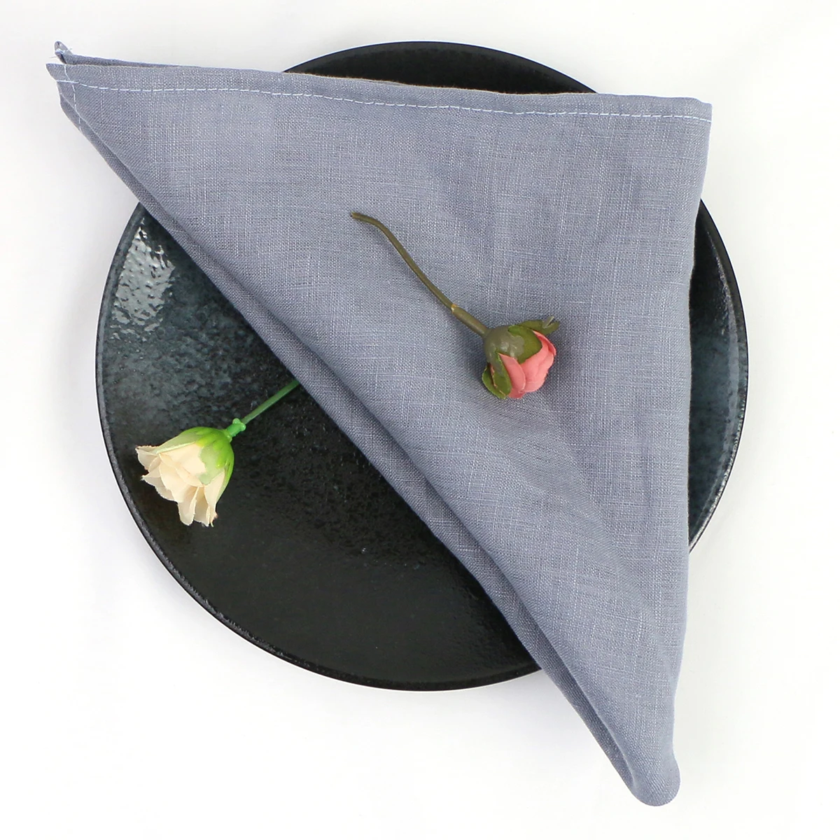 

40x40cm Linen Cloth Dinner Serving Napkins Set of 6 Flax Fabric Washable for Home Kitchen Table Holiday Weddings Party
