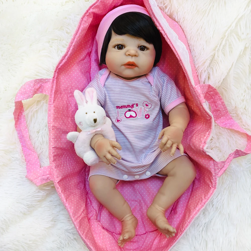 55 см Bebe Reborn Menina с 1 шт. розовая пустышка подарок модная силиконовая кукла живой