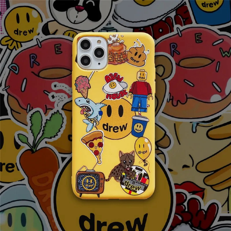 Мягкий силиконовый чехол Justine Bieber Drew House для iPhone 6S 7 8 Plus X XR 11 Pro MAX 11Pro, роскошный брендовый чехол для телефона со смайликом