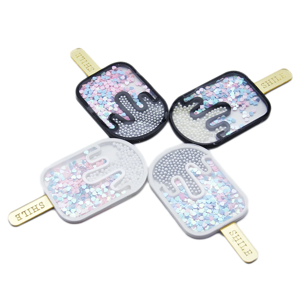 Дэвид аксессуары 45x90 мм модные зыбучих песков с блестками кружевная ткань с бисером и блестками Пластик смолы чехол для телефона DIY инструмент для творчества, футболки с принтом «мороженое», 1Yc6118