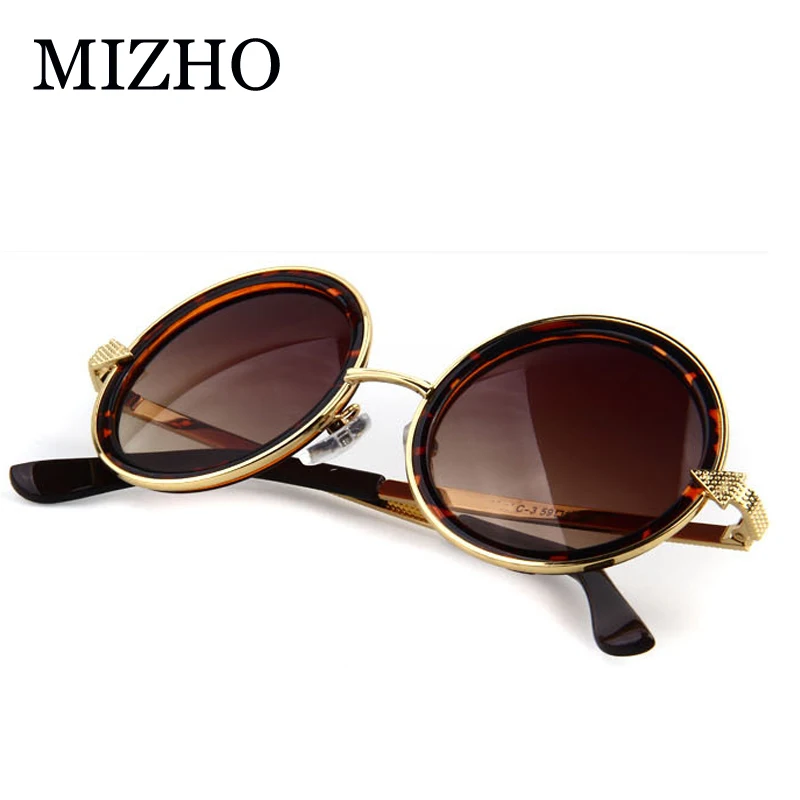 

MIZHO High Quality Classic small Frame Round Sunglasses Women Brand Designer Alloy Sun Glasses Men Vintage Modis Oculos