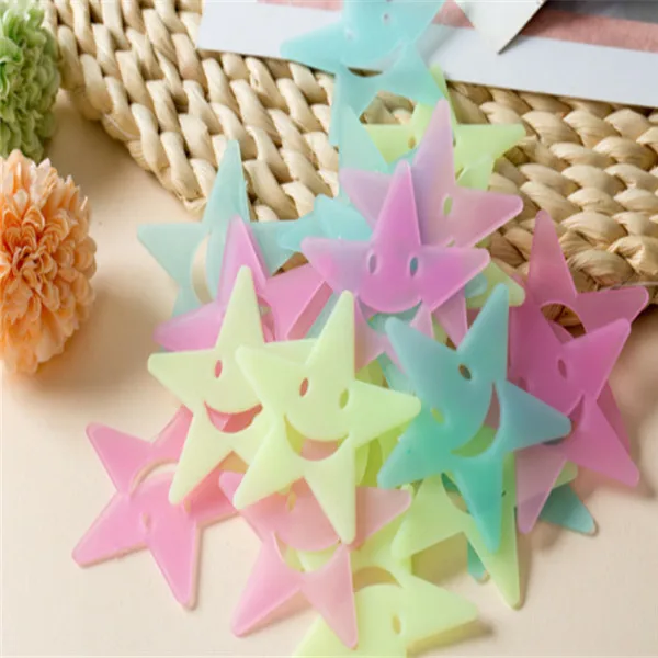 Счастливое Улыбающееся Лицо светящиеся Звездные наклейки 25 г спальня диван