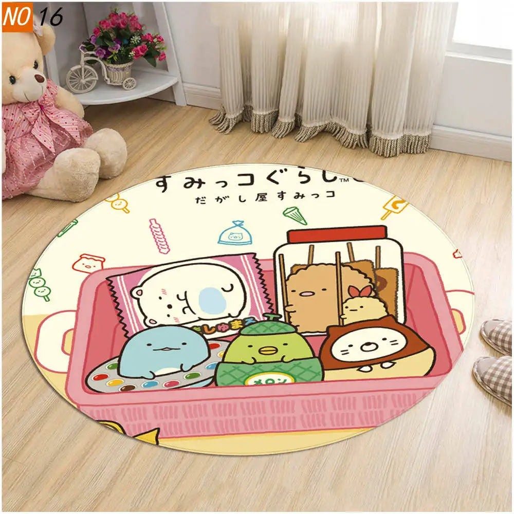 

Cospaly Anime Cartoon Sumikko Gurashi Cute Soft Round Carpet Rug Baby Play Mat Home Living Room Anti-slip Floor Doormat Foot Pad