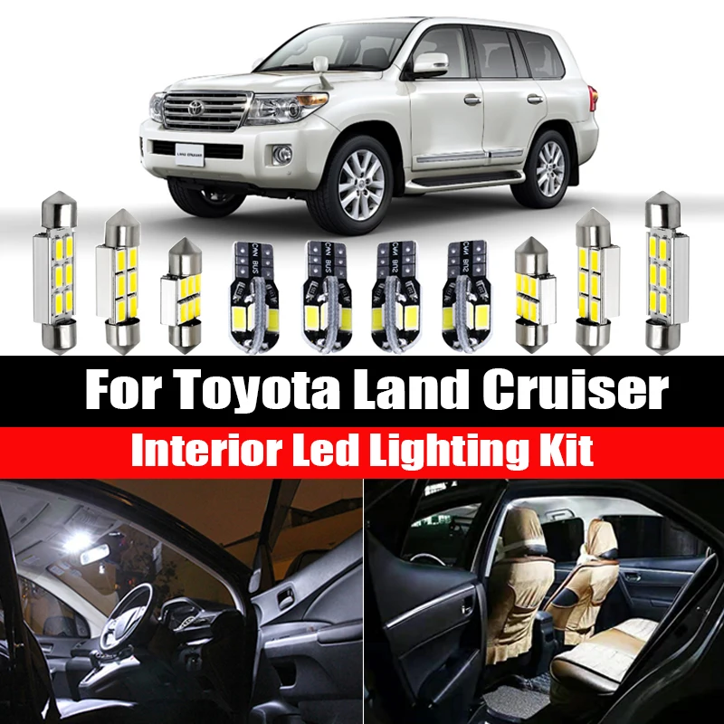 

14x Canbus Error Free LED Interior Light Kit Package for 2008-2011 Toyota Land Cruiser Car Accessories Map Dome Trunk License Li
