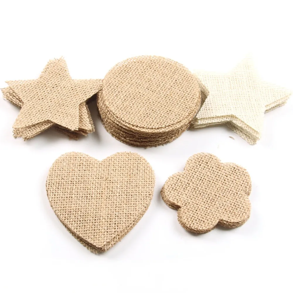 10 шт./компл. ремесло ретро любовь Слива круглый пятизвездный кусок DIY льняной