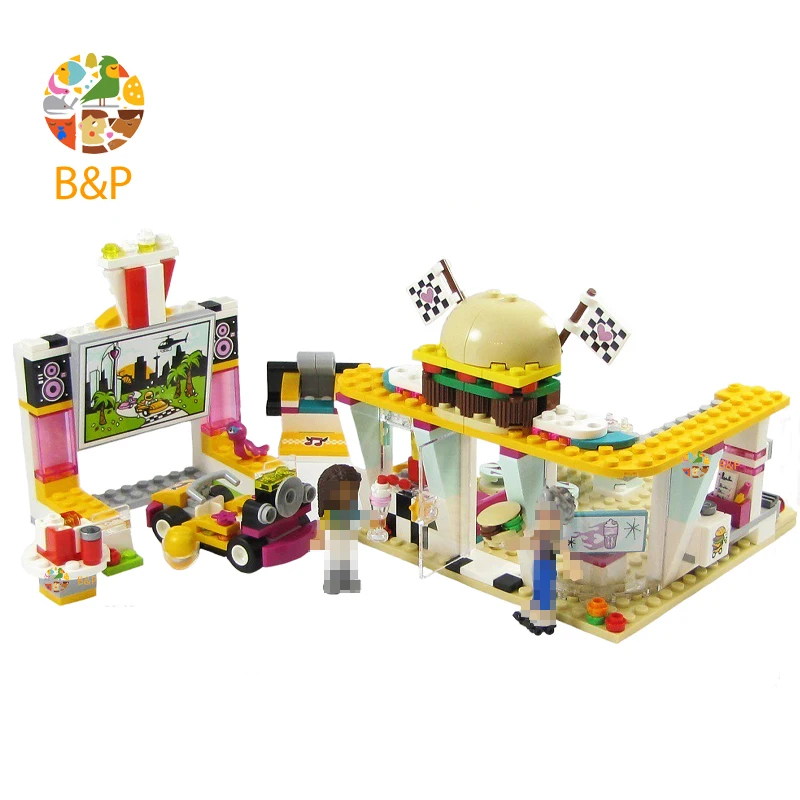 41349 350 шт Девушки Друзья серии Дрифтинг DinerModel кирпич набор игрушки для детей 11038