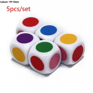 Детская акриловая настольная игра, 5 шт.лот, шестигранный белый цвет, для семейной вечеринки, забавные настольные кубики, игры, развивающие игрушки высокого качества