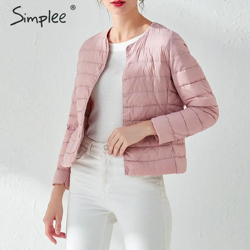 Simplee Повседневный светильник женские теплые парки на пуговицах с длинным рукавом