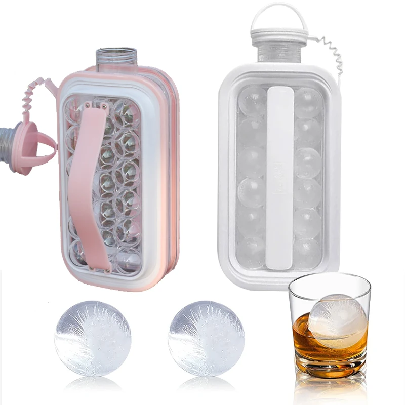 2 в 1 портативная форма для изготовления шариков льда бутылка пакетик кубиков