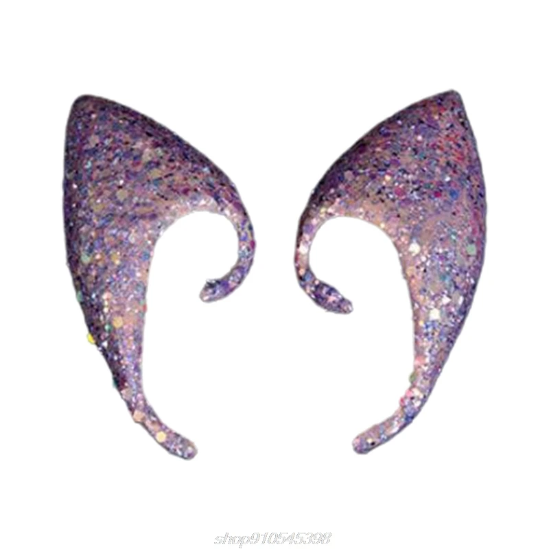 

1 Pair Shiny Sequins Angel Elf Ears Halloween Party Fairy Cosplay Accessories Decor Silicone Fake Ear Props F06 21 Dropshipping