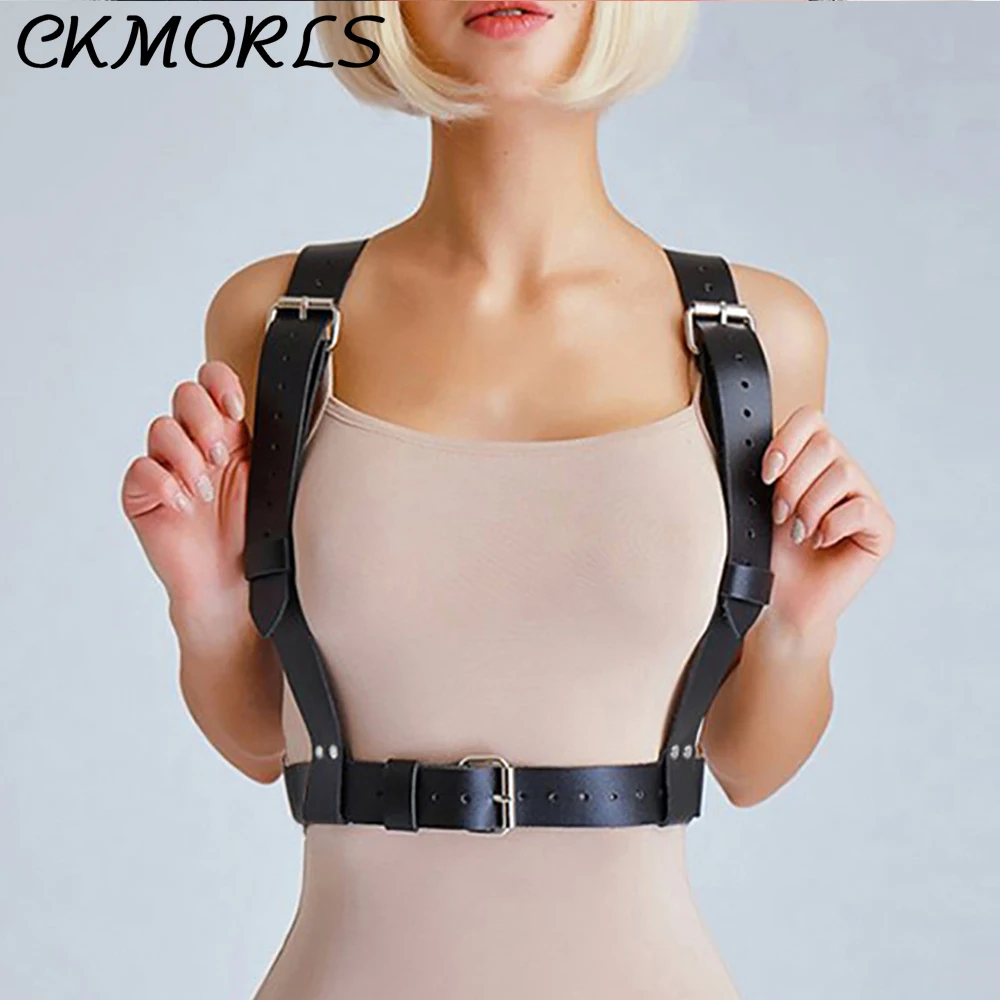 CKMORLS искусственная кожа жгут ремень для бондажа тела Harnrss Регулируемый Панк Для