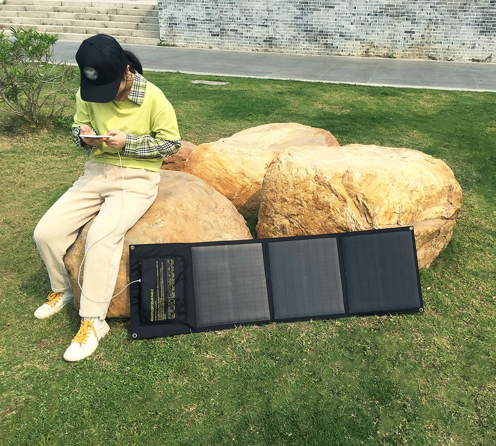 Портативные солнечные панели 60 Вт Батарея DC порт 18 в двойной USB 5 В складная