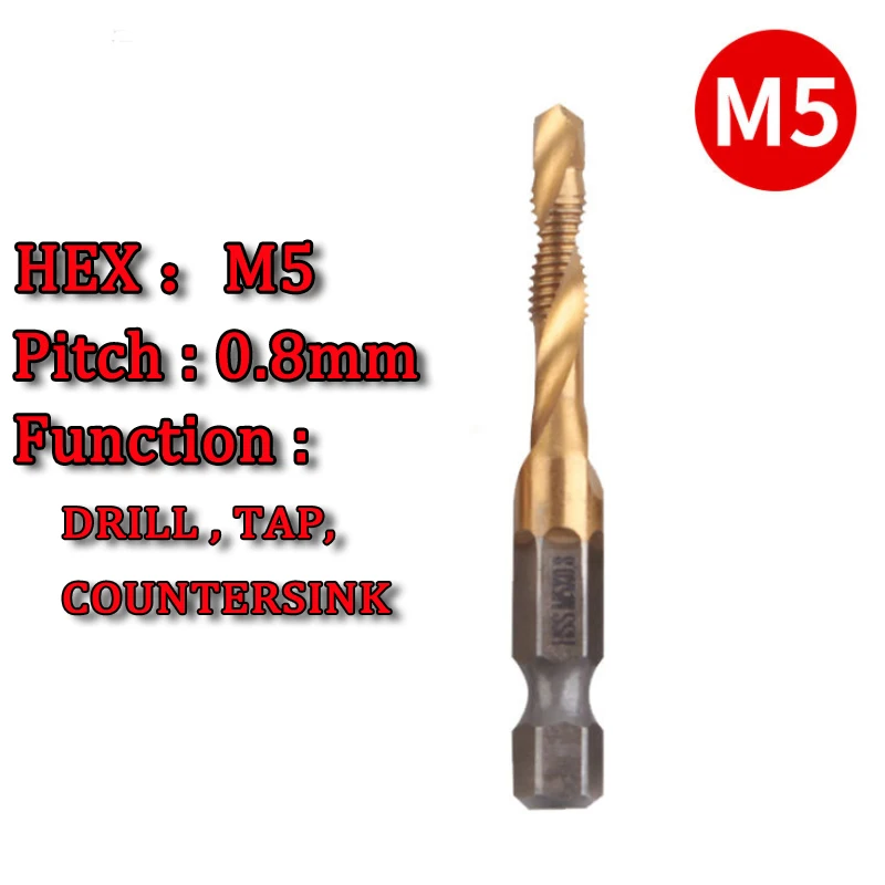 Комбинированное сверло с титановым покрытием для металла бетона дерева