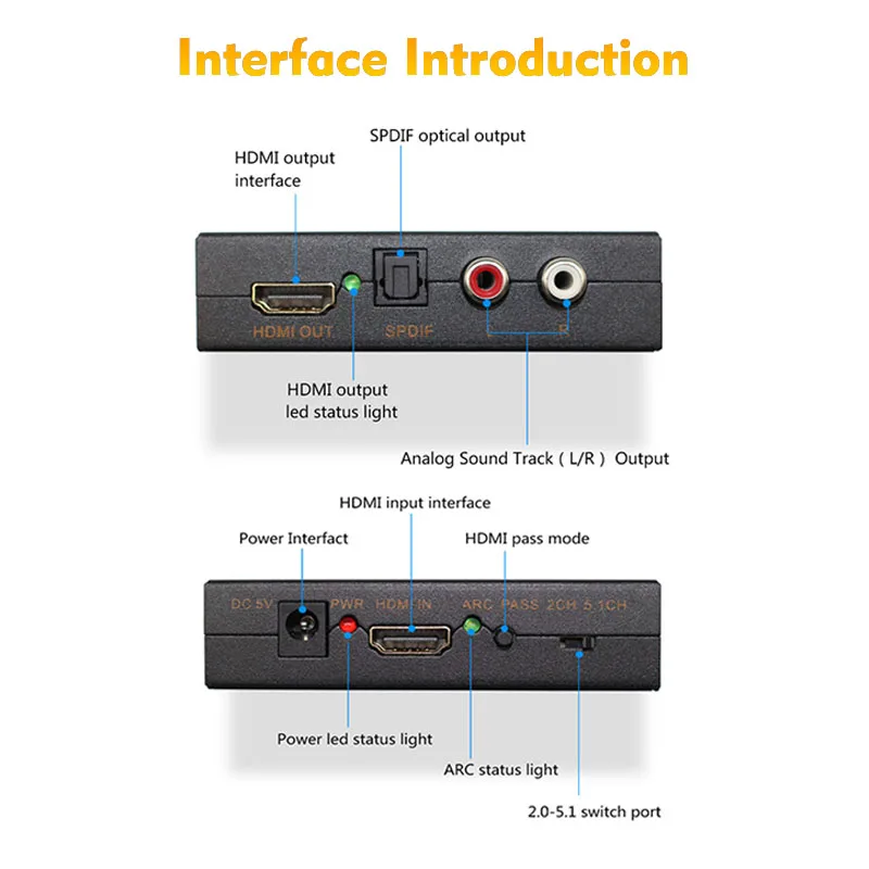 4K HDMI аудио сплиттер экстрактор Toslink оптический SPDIF + L/R выход конвертер адаптер