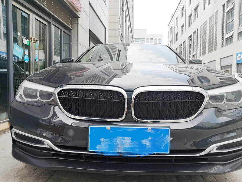 Решетка переднего бампера для BMW 5 серии G30 G31 G38 530i 540i 2017 2018 ABS серебристо черная