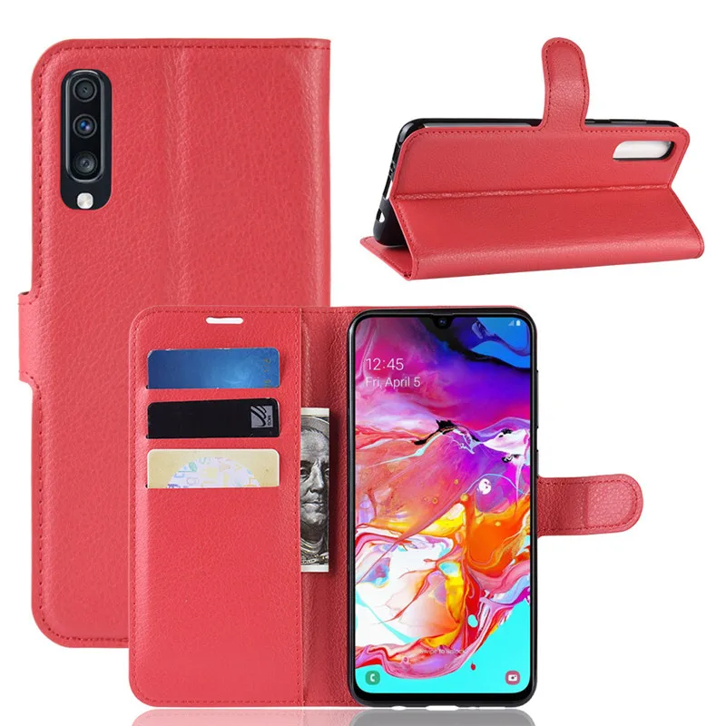 Роскошный кожаный чехол для Samsung Galaxy A70 телефона 2019 книжка бумажник A705 A705F