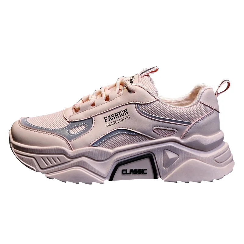 Кроссовки женские сетчатые на шнуровке Вулканизированная подошва дышащие