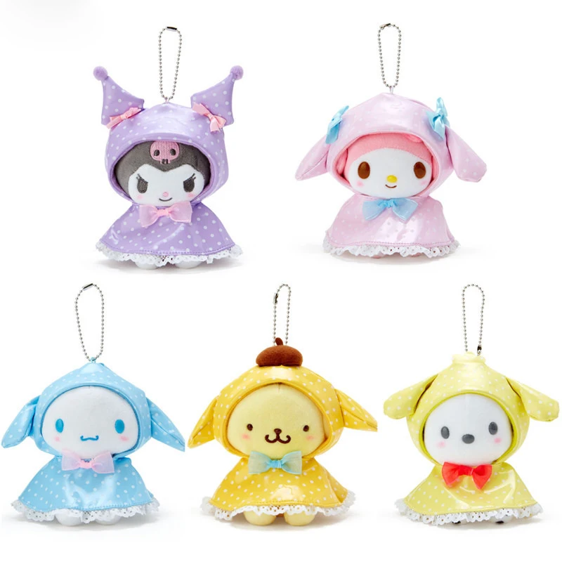 

New Japanese Cute Cinnamon Dog Melody Raincoat Plush Doll Pendant Cartoon Doll Bag Ornament Gift