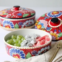 creative bowl fruit salad bowl household tableware large size soup bowl bowl ceramic baked rice bowl european home furnishings