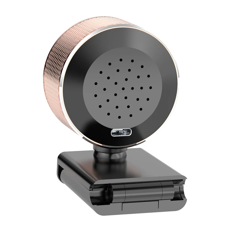 

2K HD USB Dual Microphone Real-Time Rose Gold Webcam USB Computer Camera with Fill Light for PC USB Plug and Play