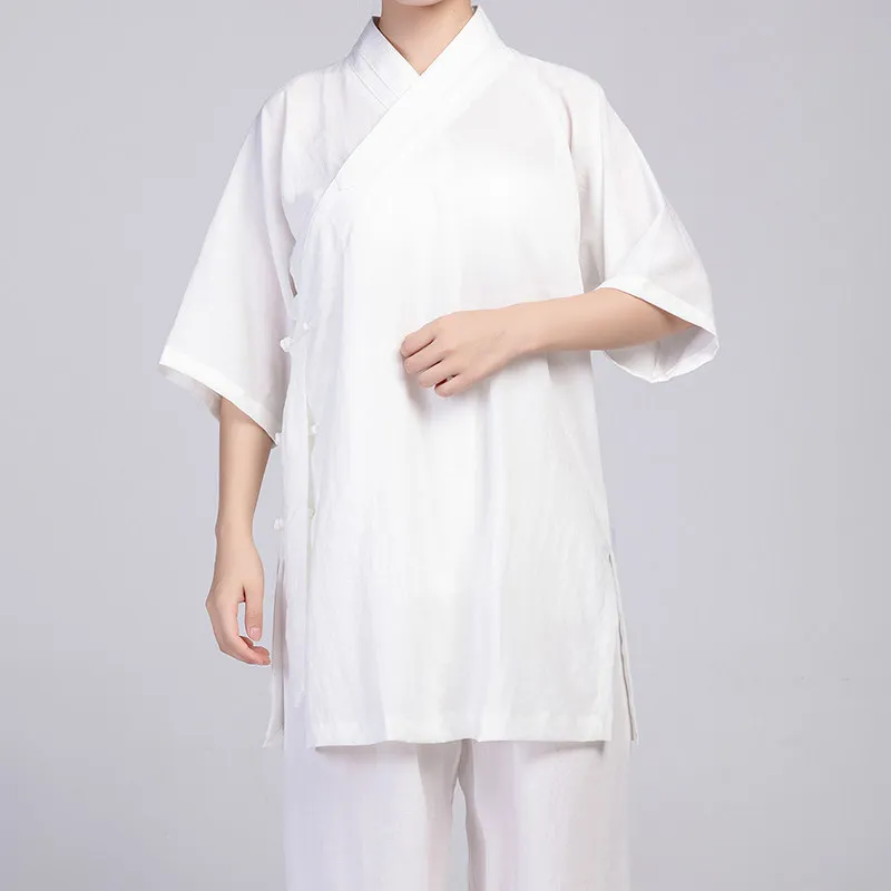 

Summer Linen Shaolin Monk Uniform Martial arts Tai chi Suit Wushu Wing Chun Clothing Meditation Clothes
