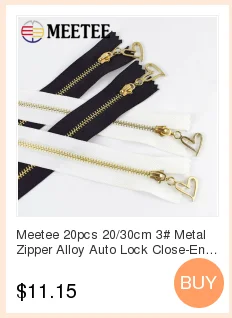 5 шт. Meetee 3#5#20 см закрытые Металлические молнии бронзовые зубы для карманных брюк сумка портной DIY Швейные Инструменты Аксессуары для одежды
