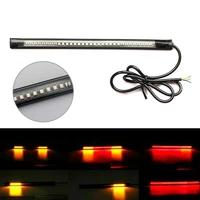 4pcs 48 led smd strip motorcycle car tail turn signal brake stop light vehicles rear view mirror arrow steering red amber lights