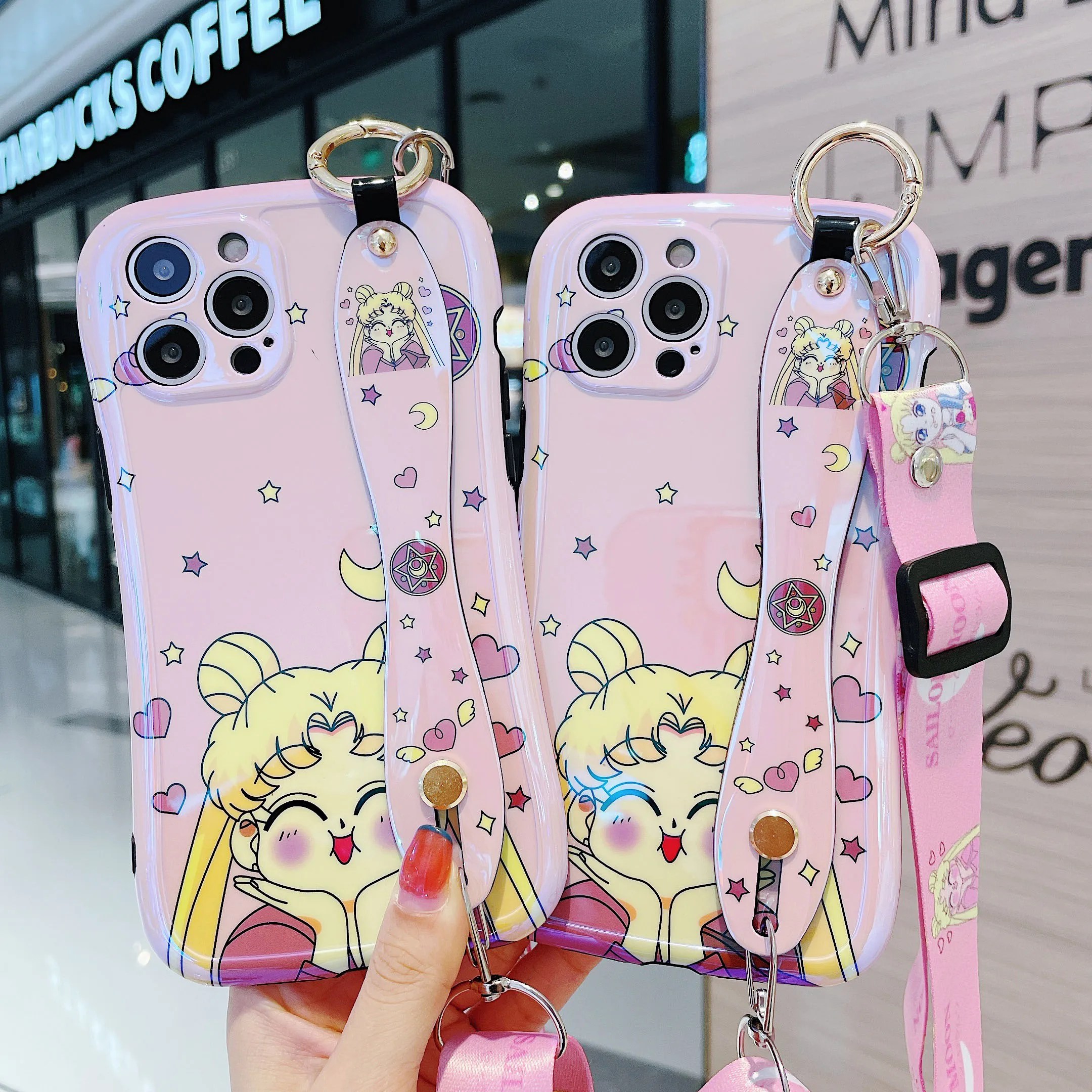 

Casteel Beauty Series Wrist strap Lanyard Soft TPU case for iphone 12 Pro MiNi X XR XS 11 Pro Max cover