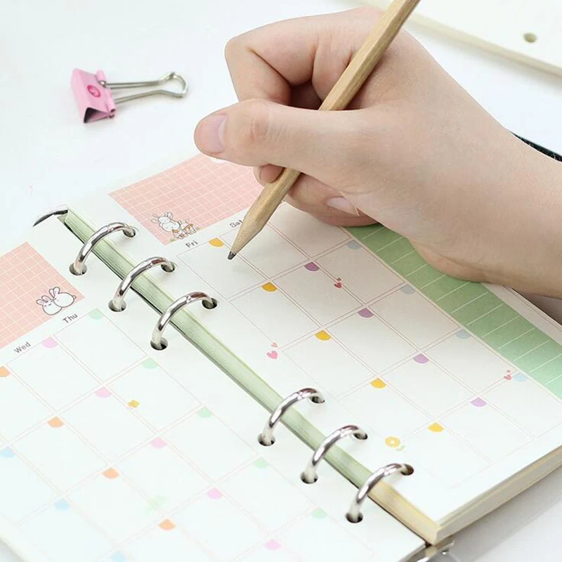 Kawaii аксессуары для ноутбуков A5 A6 планировщик иннеров наполнителя 6 отверстий