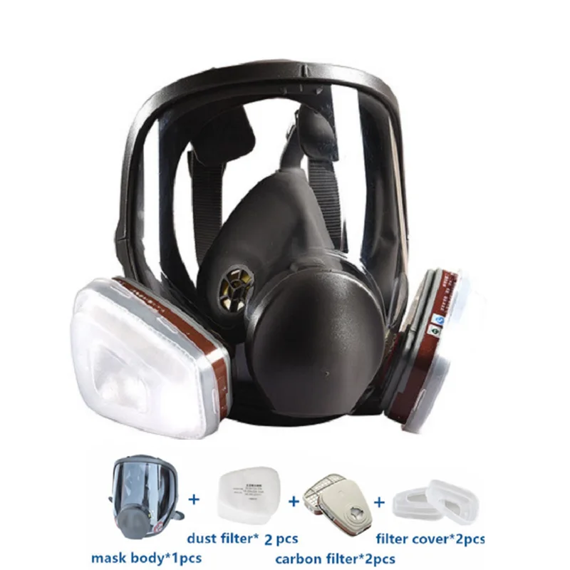 

7/15 In 1 Gas Mask Suit Anti-Fog Particle 6800 Large Full Facepiece Respirator Painting Silicone Mask Factory Work Protection