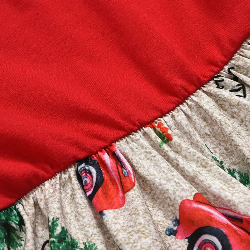 От 6 месяцев до 5 лет рождественское платье для маленьких девочек с оборками и