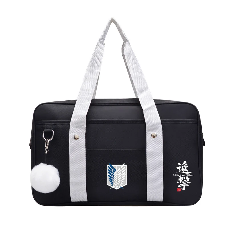 

Japanese Style Attack on Titan Cartoon JK Uniform Cosplay Handbag Canvas Shoulder Bag School Students Bookbag Travel Bag