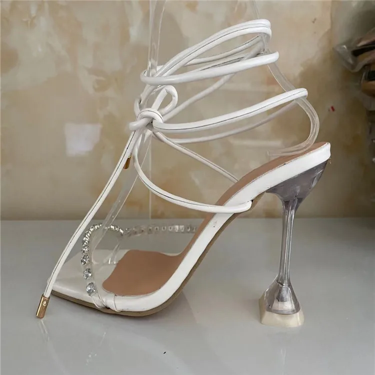 

Women Summer Ankle Strap Sandals Ladies Thin High Heels Party Dress Shoes Female Fashion Sexy Sandal Woman Square Toe Shoe