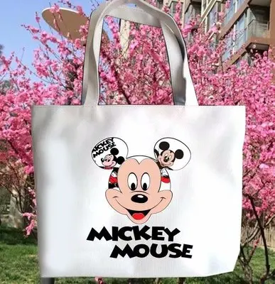 Сумка на плечо Disney с Микки Маусом вместительный холщовый мультяшный тоут шоппер