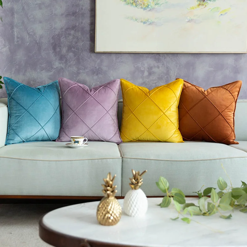 Наволочка с вышивкой новая модная клетчатая наволочка геометрическим рисунком